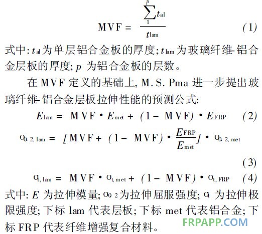 玻璃纖維鋁合金層板的拉伸和疲勞性能研究